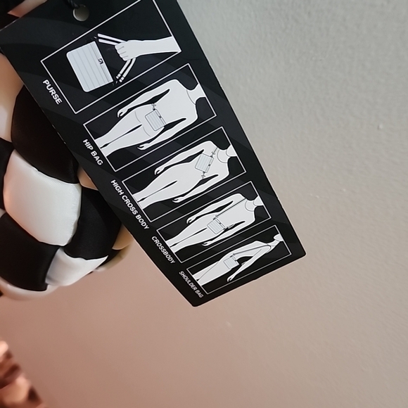 Think Royln Black and White  Check Print Woven Bum Bag - Picture 4 of 10